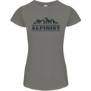 Mountains Alpinist Hiking Climbing Climber Womens Petite Cut T-Shirt Charcoal