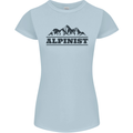 Mountains Alpinist Hiking Climbing Climber Womens Petite Cut T-Shirt Light Blue