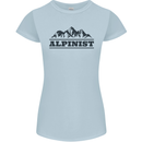 Mountains Alpinist Hiking Climbing Climber Womens Petite Cut T-Shirt Light Blue