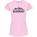 Mountains Alpinist Hiking Climbing Climber Womens Petite Cut T-Shirt Light Pink