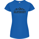 Mountains Alpinist Hiking Climbing Climber Womens Petite Cut T-Shirt Royal Blue
