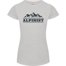 Mountains Alpinist Hiking Climbing Climber Womens Petite Cut T-Shirt Sports Grey