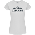 Mountains Alpinist Hiking Climbing Climber Womens Petite Cut T-Shirt White