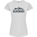 Mountains Alpinist Hiking Climbing Climber Womens Petite Cut T-Shirt White