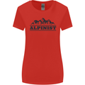 Mountains Alpinist Hiking Climbing Climber Womens Wider Cut T-Shirt Red