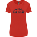 Mountains Alpinist Hiking Climbing Climber Womens Wider Cut T-Shirt Red