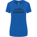 Mountains Alpinist Hiking Climbing Climber Womens Wider Cut T-Shirt Royal Blue