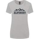 Mountains Alpinist Hiking Climbing Climber Womens Wider Cut T-Shirt Sports Grey