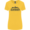 Mountains Alpinist Hiking Climbing Climber Womens Wider Cut T-Shirt Yellow