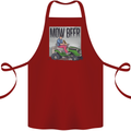 Mow Beer Funny Lawnmower Alcohol Gardening Cotton Apron 100% Organic Maroon