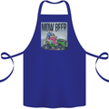 Mow Beer Funny Lawnmower Alcohol Gardening Cotton Apron 100% Organic Royal Blue