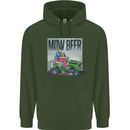 Mow Beer Funny Lawnmower Alcohol Gardening Mens 80% Cotton Hoodie Forest Green