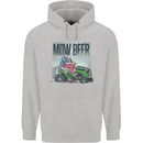 Mow Beer Funny Lawnmower Alcohol Gardening Mens 80% Cotton Hoodie Sports Grey