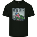 Mow Beer Funny Lawnmower Alcohol Gardening Mens Cotton T-Shirt Tee Top Black