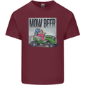 Mow Beer Funny Lawnmower Alcohol Gardening Mens Cotton T-Shirt Tee Top Maroon