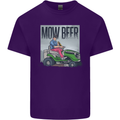 Mow Beer Funny Lawnmower Alcohol Gardening Mens Cotton T-Shirt Tee Top Purple