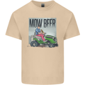 Mow Beer Funny Lawnmower Alcohol Gardening Mens Cotton T-Shirt Tee Top Sand