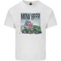 Mow Beer Funny Lawnmower Alcohol Gardening Mens Cotton T-Shirt Tee Top White