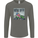 Mow Beer Funny Lawnmower Alcohol Gardening Mens Long Sleeve T-Shirt Charcoal