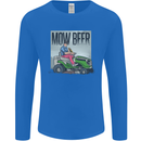 Mow Beer Funny Lawnmower Alcohol Gardening Mens Long Sleeve T-Shirt Royal Blue