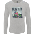 Mow Beer Funny Lawnmower Alcohol Gardening Mens Long Sleeve T-Shirt Sports Grey