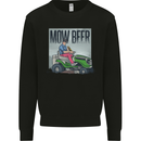 Mow Beer Funny Lawnmower Alcohol Gardening Mens Sweatshirt Jumper Black