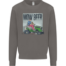 Mow Beer Funny Lawnmower Alcohol Gardening Mens Sweatshirt Jumper Charcoal