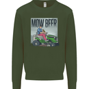 Mow Beer Funny Lawnmower Alcohol Gardening Mens Sweatshirt Jumper Forest Green