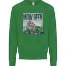 Mow Beer Funny Lawnmower Alcohol Gardening Mens Sweatshirt Jumper Irish Green