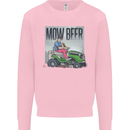 Mow Beer Funny Lawnmower Alcohol Gardening Mens Sweatshirt Jumper Light Pink