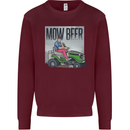 Mow Beer Funny Lawnmower Alcohol Gardening Mens Sweatshirt Jumper Maroon