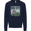 Mow Beer Funny Lawnmower Alcohol Gardening Mens Sweatshirt Jumper Navy Blue
