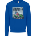 Mow Beer Funny Lawnmower Alcohol Gardening Mens Sweatshirt Jumper Royal Blue