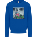 Mow Beer Funny Lawnmower Alcohol Gardening Mens Sweatshirt Jumper Royal Blue