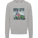 Mow Beer Funny Lawnmower Alcohol Gardening Mens Sweatshirt Jumper Sports Grey