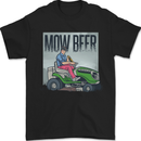 Mow Beer Funny Lawnmower Alcohol Gardening Mens T-Shirt 100% Cotton Black