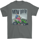 Mow Beer Funny Lawnmower Alcohol Gardening Mens T-Shirt 100% Cotton Charcoal