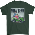 Mow Beer Funny Lawnmower Alcohol Gardening Mens T-Shirt 100% Cotton Forest Green