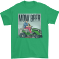 Mow Beer Funny Lawnmower Alcohol Gardening Mens T-Shirt 100% Cotton Irish Green