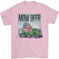 Mow Beer Funny Lawnmower Alcohol Gardening Mens T-Shirt 100% Cotton Light Pink