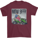 Mow Beer Funny Lawnmower Alcohol Gardening Mens T-Shirt 100% Cotton Maroon