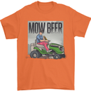 Mow Beer Funny Lawnmower Alcohol Gardening Mens T-Shirt 100% Cotton Orange