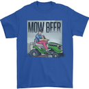 Mow Beer Funny Lawnmower Alcohol Gardening Mens T-Shirt 100% Cotton Royal Blue