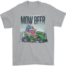 Mow Beer Funny Lawnmower Alcohol Gardening Mens T-Shirt 100% Cotton Sports Grey