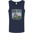 Mow Beer Funny Lawnmower Alcohol Gardening Mens Vest Tank Top Navy Blue