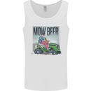 Mow Beer Funny Lawnmower Alcohol Gardening Mens Vest Tank Top White