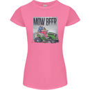 Mow Beer Funny Lawnmower Alcohol Gardening Womens Petite Cut T-Shirt Azalea