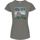 Mow Beer Funny Lawnmower Alcohol Gardening Womens Petite Cut T-Shirt Charcoal