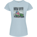 Mow Beer Funny Lawnmower Alcohol Gardening Womens Petite Cut T-Shirt Light Blue
