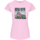 Mow Beer Funny Lawnmower Alcohol Gardening Womens Petite Cut T-Shirt Light Pink